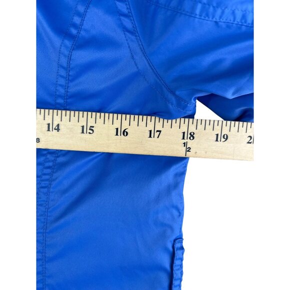 Merona Womens Blue Hooded Belted Rain Jacket Polyester Waterproof Coat Medium - Picture 10 of 15